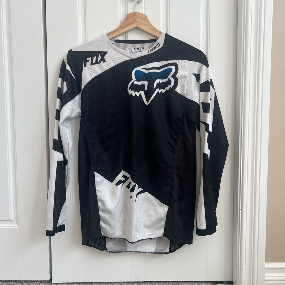 Fox 180 Black and White Motocross Jersey